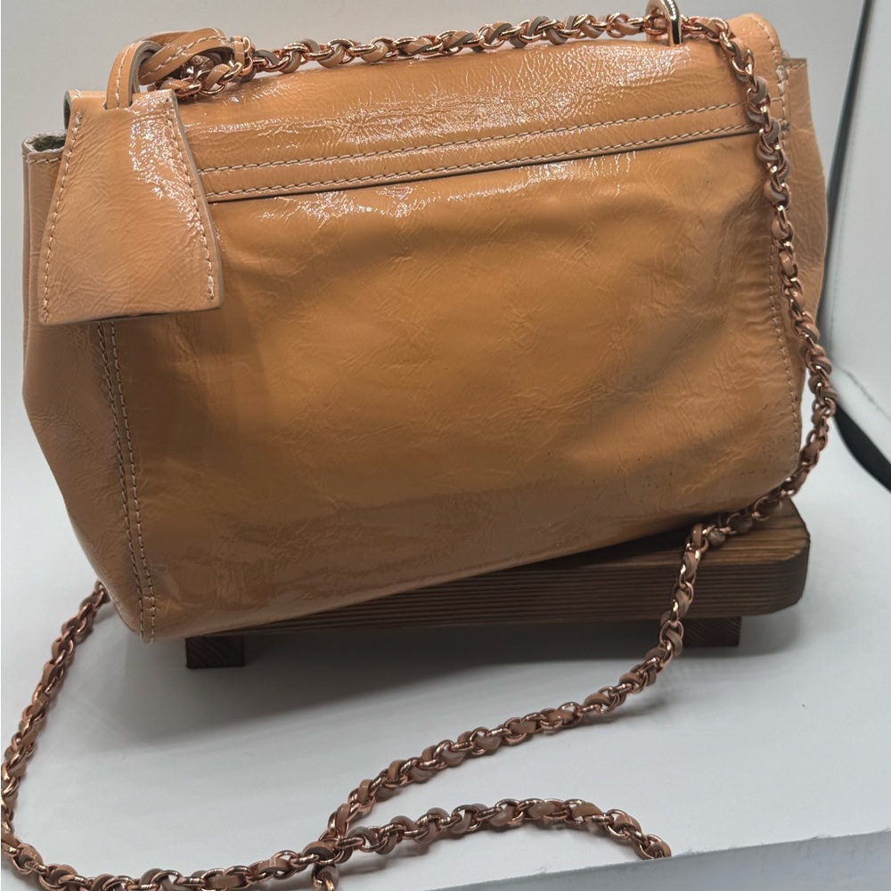 Mulberry Glossy Small Lily Flap Bag Purse in Apricot - Picture 4 of 16